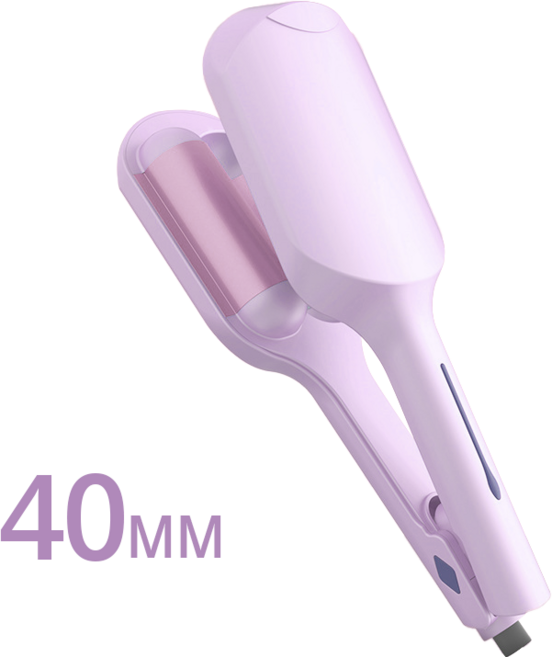 KIBOER 물결 고데기 40mm 물결펌고데기 4단계 온도조절 음이온 헤어 케어 웨이브, 퍼플