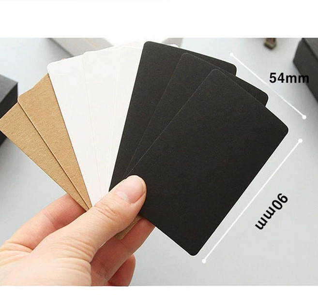 두꺼운 빈 단어 카드 DIY 암기 플래시카드, 1세트, 블랙