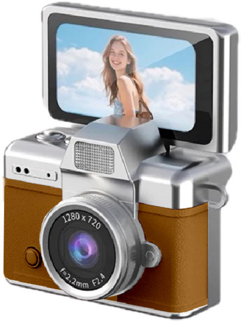 迷你數位相機 1280x720 f=2.2mm F2.4 粉色, 復古咖(32G)