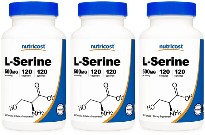 Nutricost L-세린 500mg 120캡슐 3병, 120정, 3개 - 쿠팡