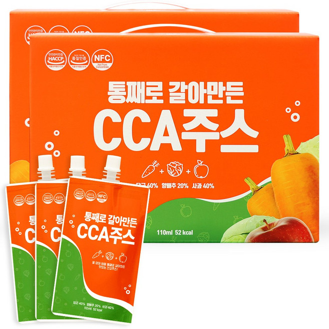 건강마루 통째로 갈아만든 CCA클렌즈주스 110mL 40팩, 40개