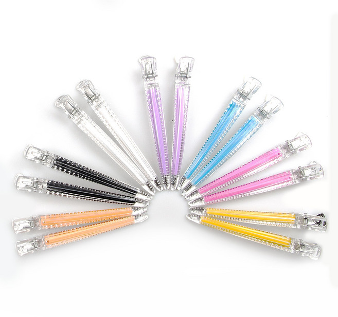 앙코 실리콘 매직핀셋 2P 1세트 커트핀셋 드라이 헤어 핀셋 미용실 집게핀 헤어클립 미용집게 가볍고 미끄러지지않는 핀셋, 핑크