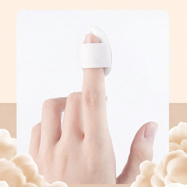 예삐스토어 10p 핑거 미니 에어 퍼프 물방울 쿠션 손가락 스펀지 컨실러 메이크업 화장, 10개, 화이트