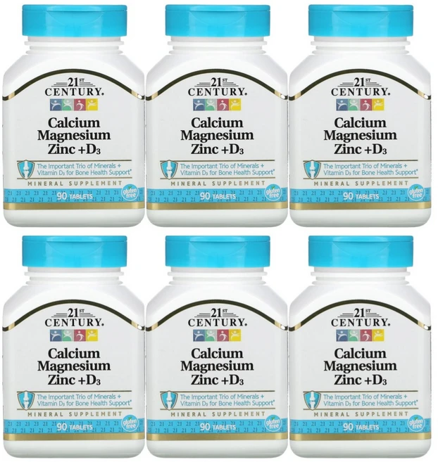 21센트리 칼마디 90정 Calcium 마그네슘 비타민D 아연 6세트, 6개 - 쿠팡