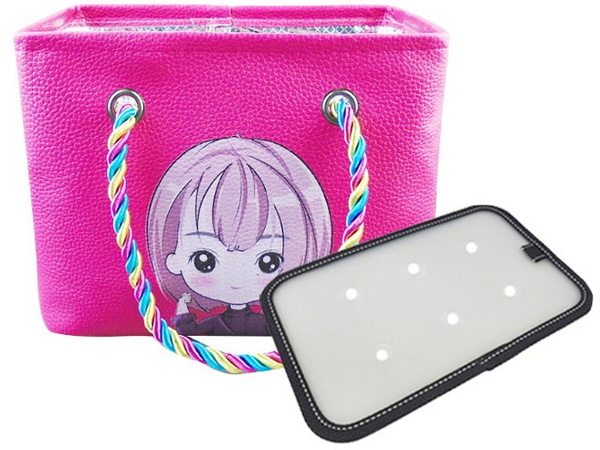 뷰레이터닷컴 귀여운소녀 물빠지는 목욕가방 스파백 사우나 목욕탕 샤워 물빠짐 가방, 핫핑크