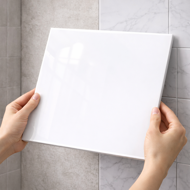 글로윅 붙이는 대리석 타일 시트지 주방 욕실 폼블럭 벽지 30x30, 20개, 올 화이트