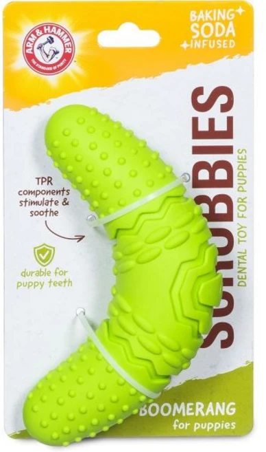 애완동물 스크럽을 위한 암 앤 해머 베이킹 소다가 주입된 강아지용 부메랑 츄 장난감 독특한 모양의 내구성 있는 치아 인터랙티브 치과용, Boomerang - 쿠팡