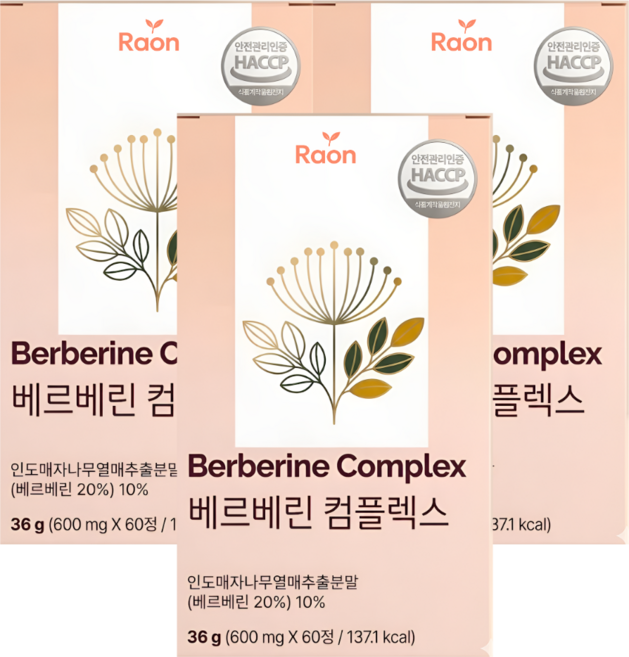 당비움가루 베르베린가루 식약청인증 바나바잎 여주추출물 컴플렉스, 3개, 60정