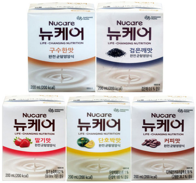 대상 뉴케어 구수한맛 검은깨 딸기맛 단호박맛 커피맛 5가지맛 6팩씩 30팩 일반 노인 환자 영양식, 30개, 200ml