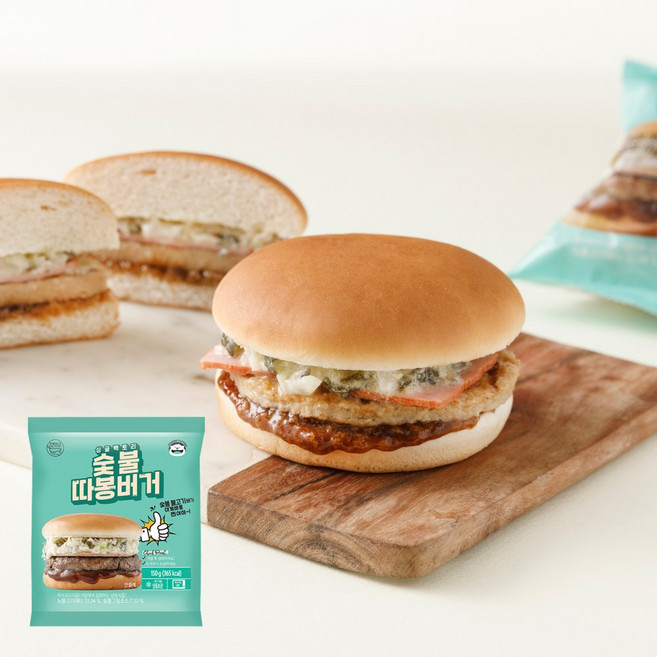 싱글팩토리 숯불따봉버거 150g 숯불그릴벅 냉동 불고기버거 즉석 군대리아 전자렌지OK, 1개