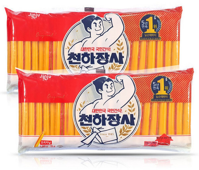 진주햄 천하장사 오리지날 소시지 1005g 2개, 15g