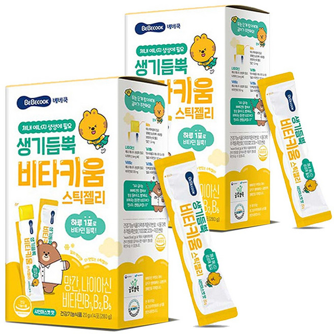 베베쿡 생기듬뿍 비타키움 스틱젤리 14p, 280g, 2개