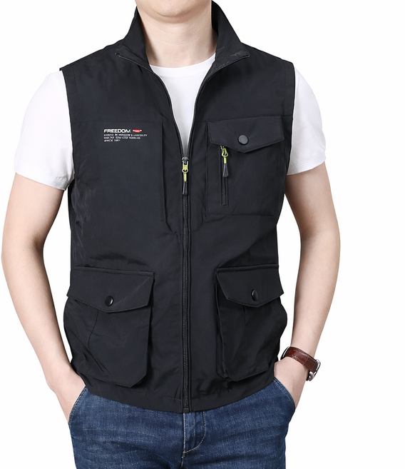 차쿠 남성 멀티 포켓 조끼 캐주얼 집업 조끼 빅사이즈 베스트 낚시 캠핑 조끼 작업복 조끼 중년 아빠 기모 4계절