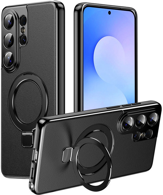 갤럭시 맥세이프 링 스탠드 마그네틱 풀커버 가죽 케이스