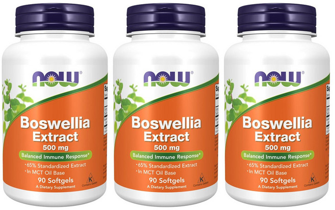 Now Foods 보스웰리아 추출물 500mg 90 소프트젤 나우푸드, 3개, 90정
