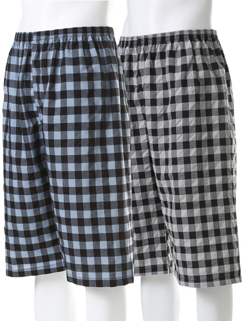 캐리루시 남성용 깅엄 선염 체크 8부 파자마 2p