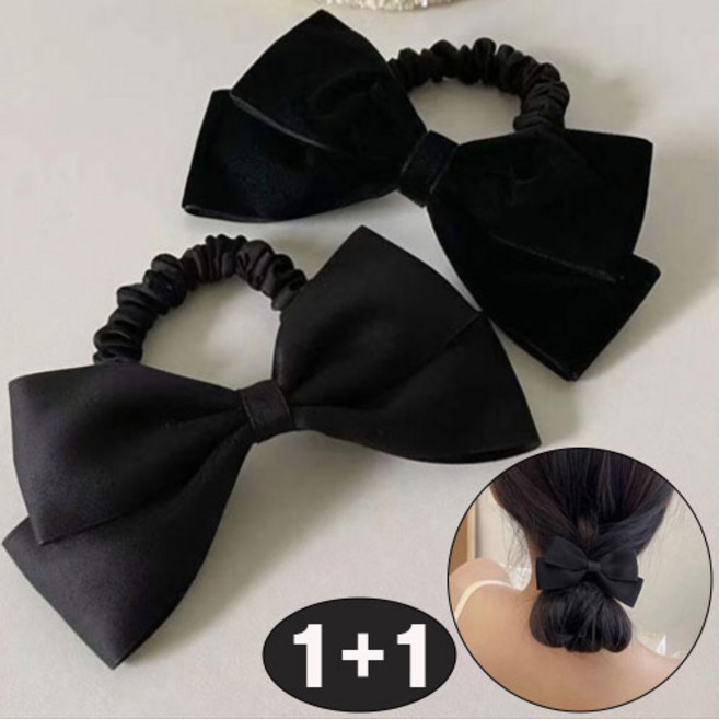 공주마마(1+1)블랑벨벳앤새틴리본헤어슈슈