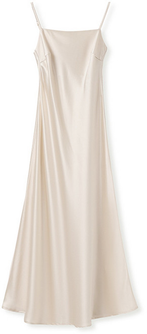 【醋酸名媛風】吊帶連衣裙 連衣裙女 收腰連衣裙 新中式連衣裙 純色吊帶裙 醋酸面料 高端垂墜感 早秋新款 聚會晚宴 氣質顯瘦, 杏色