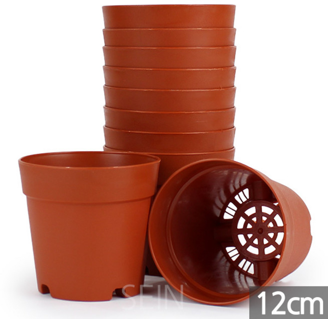 세인화분 플라스틱 토기분 10P, 10개, 12호 플라스틱토기분(브라운)