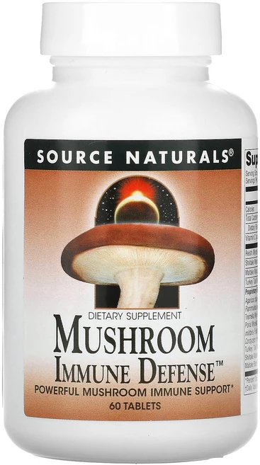 소스내츄럴스 머쉬룸 이뮨 디펜스 무설탕 비건 타블렛, 1개, 60정 - 쿠팡