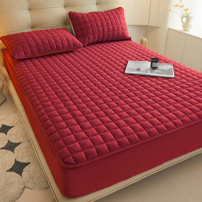 고급 방수 매트리스 커버 방진 통기 미끄럼 방지 기계 세탁 가능 싱글/슈퍼 싱글/더블/퀸/킹 침대(베개 제외)