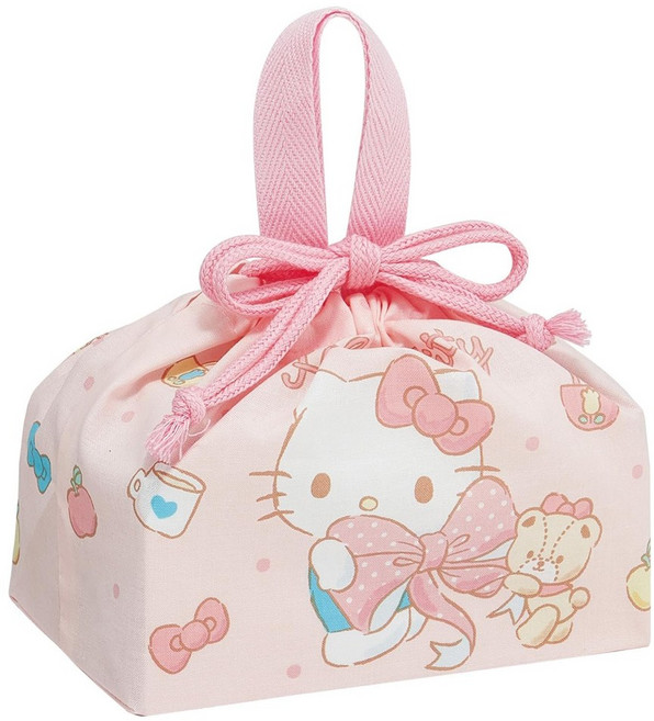 캐릭터 도시락주머니 런치 파우치 가방, 1개, 헬로키티 빅리본