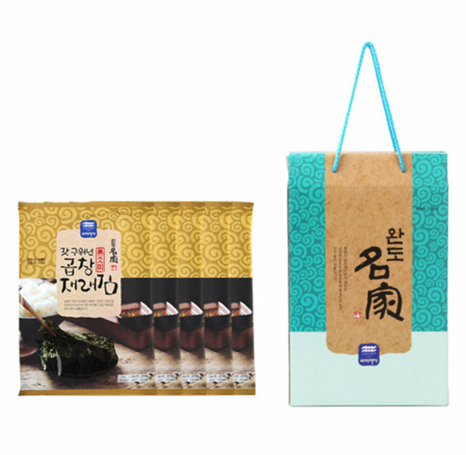 갓구워낸 곱창 재래김 무조미 곱창김 5매X5봉 선물세트 3호, 1개