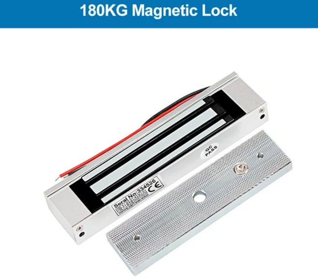 YiToo 전기 마그네틱 도어 잠금 야외 방수 도어락 DC 12V 유리 나무 브래킷 포함 180kg 380lbs, 03 180kg Lock