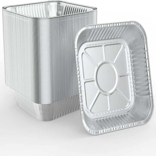 알루미늄 호일 팬 주방 용품 20cm 에어 프라이어 식품 사각 오븐 BBQ 트레이 내유성 들러붙지 않는 베이킹, 01 30pcs