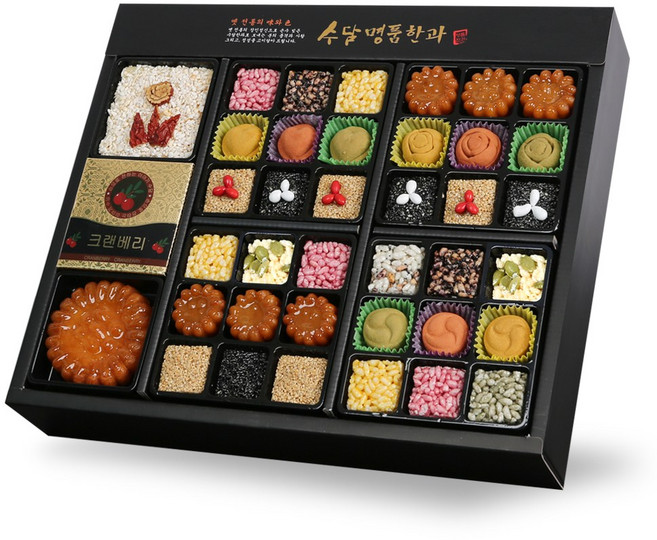 수담한과 고급지함 2호 수 2단구성 한과 선물 세트, 1세트, 1.2kg