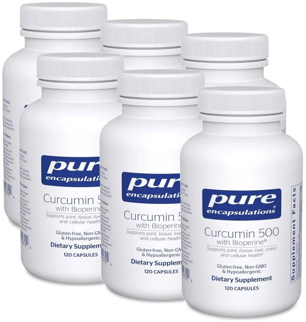 퓨어인캡슐레이션 커큐민 500 바이오페린 함유 캡슐 Pure Encapsulations Curcumin 500 with Bioperine, 6개, 120정 - 쿠팡