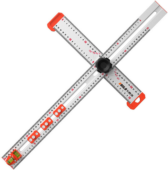 드릴링 눈금자 목공작업 직각자 수평계 목공자, 1개