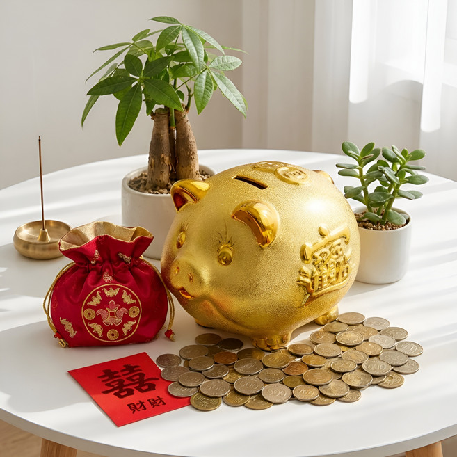 워커앤트 돈 들어오는 황금 돼지 저금통, 1개, 골드