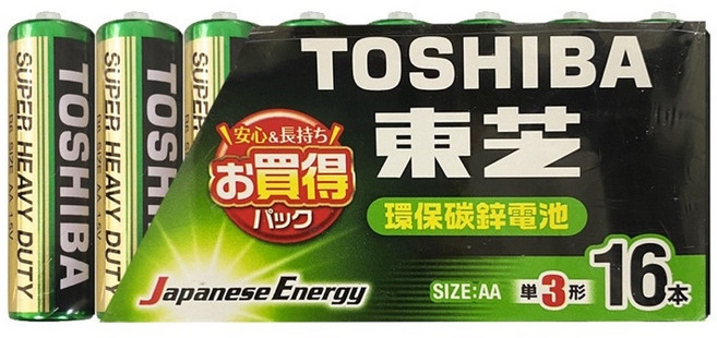 東芝 TOSHIBA 環保碳鋅電池 3號 AA (16顆裝), 1個, AA*3號 16入裝