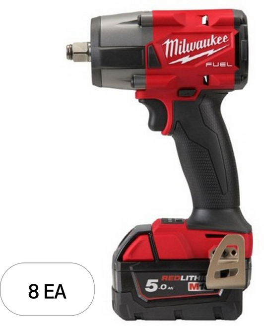 밀워키 미드토크 렌치 FUEL 18V 5.0AH M18 FMTIW2F12-502X, 8개