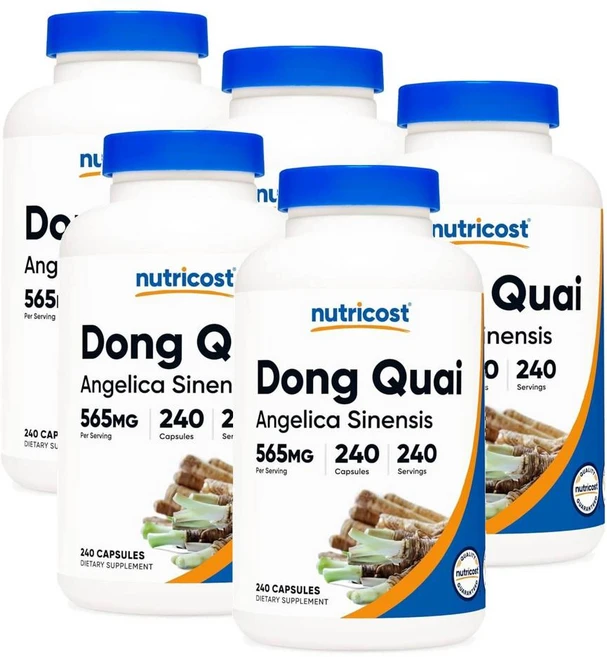 뉴트리코스트 당귀 추출물 565mg 캡슐 Nutricost Dong Quai, 240정, 5개 - 쿠팡