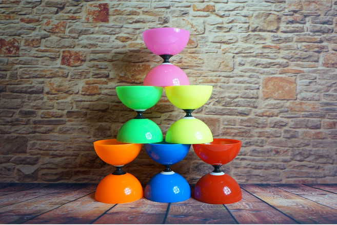 三鈴SUNDIA Nimble 飛漾 初學者專用 輕巧耐用 易於掌握 藍色 含扯鈴木棍 三培鈴, 藍色, 含扯鈴木棍, 1套