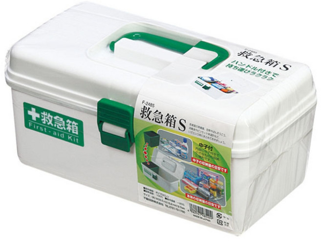 不動技研 救急箱 S (F-2485) 手提式附鎖扣收納盒, 1個