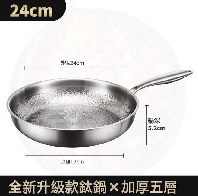 煎鍋平底鍋家用電磁爐燃氣竈平底, 1個, 24CM 煎鍋 無蓋:如圖所示 3404
