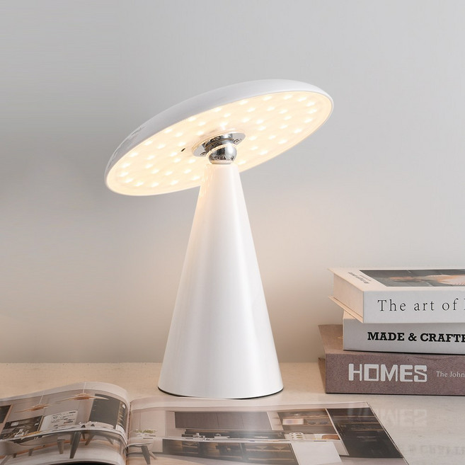 joxy 무선 충전식 자석식 LED 스탠드 무드등 3색모드 T802-1, 흰색