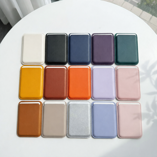 포앤디 15컬러 3장수납 2배자력 맥세이프 가죽 카드지갑 케이스, 1개, 13 실버