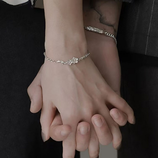 FANSYLI 1+1 커플 팔찌 남자 여성 팔찌 행운 팔찌 우정팔찌 하트 심플 팔찌 기념일 선물 X2512D18