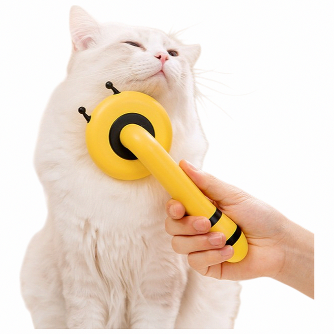 고양이빗 강아지빗 죽은털 엉킨털 애견 털제거 털정리 브러쉬 슬리커 빗, 꿀벌, 1개