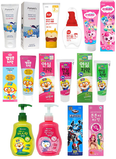 키즈치약 모음 유아 어린이 아기 안심 무불소 저불소 치약, 9.패티펌핑치약(딸기향), 1개, 250g