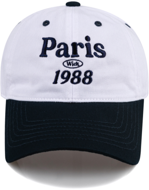 윅 Paris 1988 투톤 워싱 볼캡-네이비