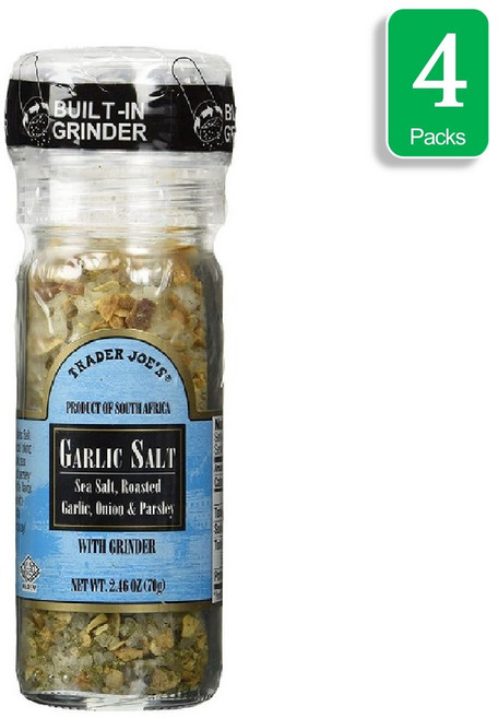 Trader Joes 트레이더조 갈릭솔트 그라인더 (70g) x4팩 Garlic Salt grinder, 4개, 70g