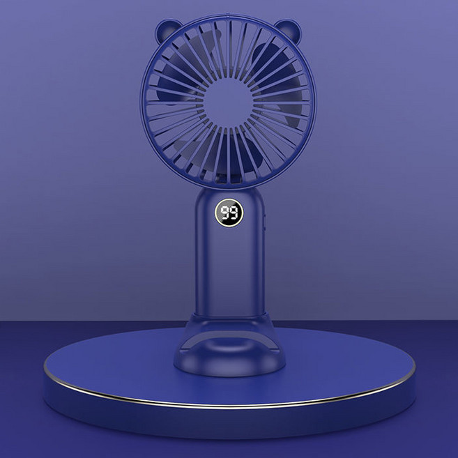7000mAh 대용량 스탠드 무선 미니 탁상용 핸디형 휴대용 선풍기 5종 - 보조배터리 겸용, 진한 파란색