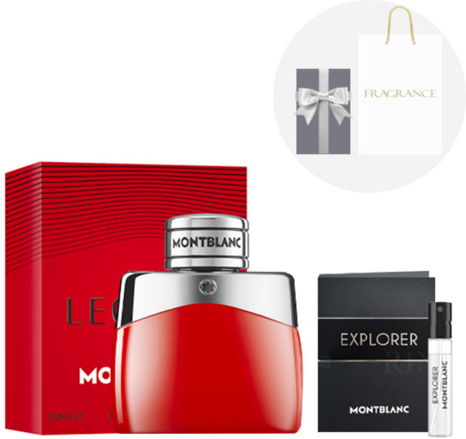 [몽블랑 정품] 몽블랑 레전드 레드 오드퍼퓸 + 선물포장 + 쇼핑백 (샘플증정), 1개, 30ml