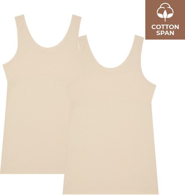 수아팜 주니어 코튼 스판 런닝브라 끈나시형 2매_스킨