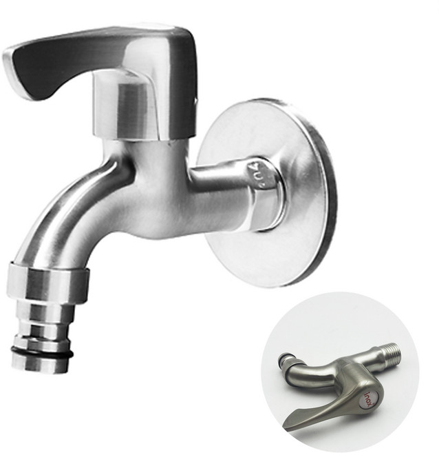 진테크 온수 수도꼭지 세탁수전 커플링 세탁기꼭지 스테인리스 SUS304, 1개